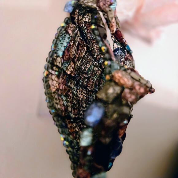 Vintage Handmade Crystal and Wire Small Handbag Unique - Picture 7 of 8